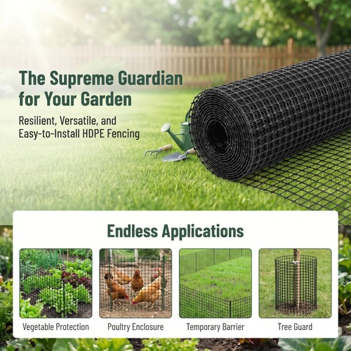 10m heavy duty - black, plastic