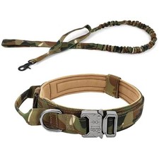 Military Dog Tactical Collar and Lead set Strong Safety Buckle Training Collar