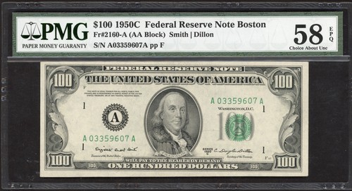1950 100 boston federal - c, $100