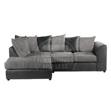 Luxor Black & Grey Corner Sofa