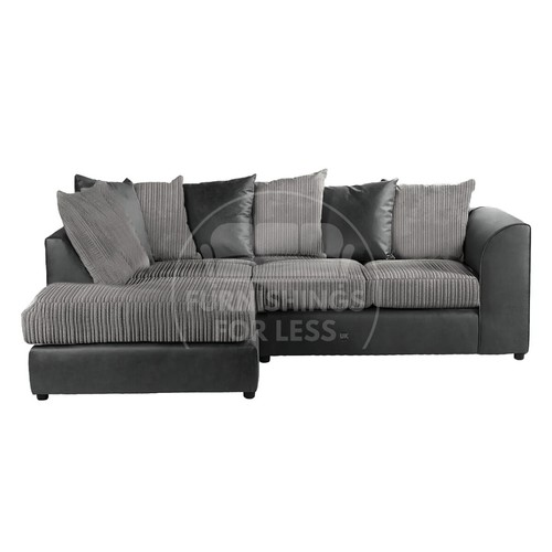 Luxor black grey corner sofa - black,