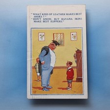 Comic Postcard C1947 School Teacher Cane Banana Skin Slippers Cheek A/F