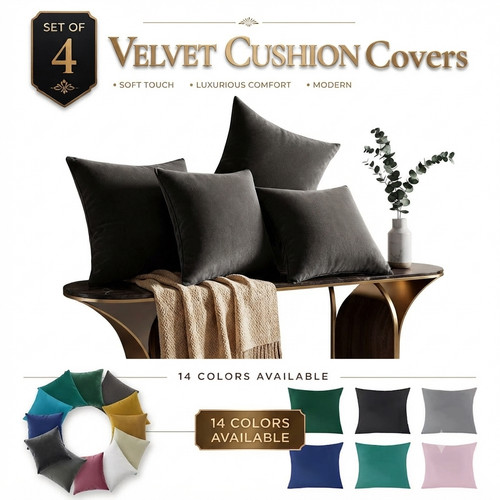 Set velvet cushion covers - cushion,