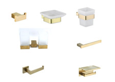 Square brushed brass bathroom - brushed,