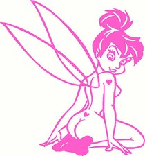 Naked Tinkerbell Car Decal,Car