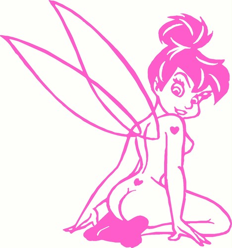 Naked tinkerbell car - car, decal,car