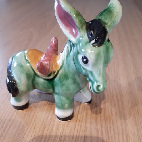 Vintage foreign pottery donkey - foreign,