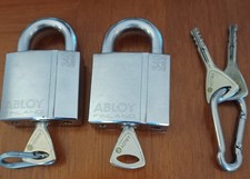 Abloy 340 Hardened Padlock X2 with 2 Keys Each Made In Finland Used Condition