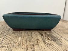 Vintage Glazed Ceramic Bonsai Pot - 18x13cm