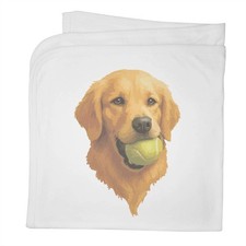 'Golden Retriever Dog With A Tennis Ball' Baby Blanket (BY00044365)