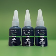 PROPERGO Black Super Glue Cyanoacrylate – Rubber Toughened Instant Adhesive 20G