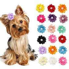 20PCS Flower Dog Hair Bows Pet