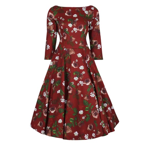 Hearts roses dress wine - hearts&roses, s