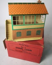 Boxed Hornby O gauge tinplate signal cabin