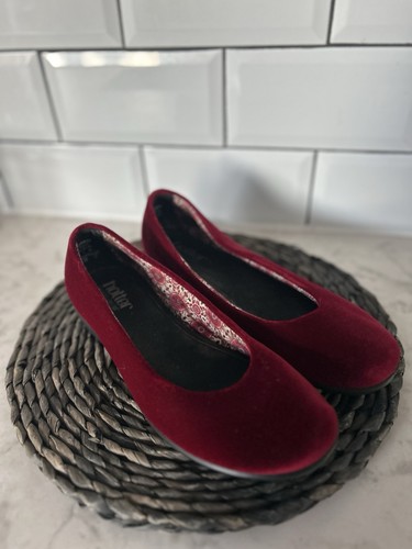 Hotter red velvet slipper with - red,