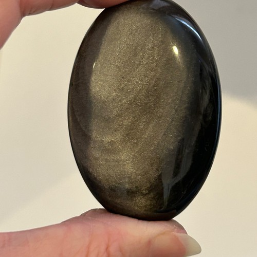 Silver sheen obsidian palm - sheen,