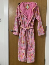 Pip Studio Bathrobe Gown Size S Pink Chinese Blossom Hooded Terry Towelling BNWT