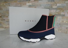 Marni Size 38 High-Top Slip-On Sneakers Shoes Multicoloured Blue New Previously