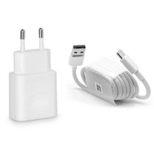 Genuine Huawei Charger Quick 2 Pin EU Adapter Plug And USB C Data Cable In White