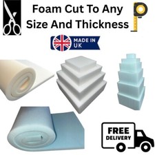 Upholstery Memory Foam Cut To Any Size & Depth Cushions Seat Pads Campervan Firm