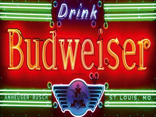 Budweiser beer neon lights - budweiser,