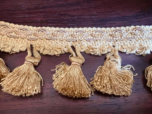 Gold tassel fringe trim - fringe,