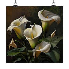 White Calla Lilies Flower Art
