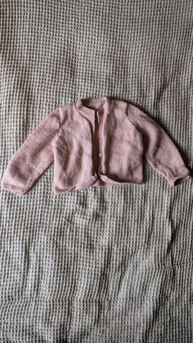 Handmade pink cardigan flower - cardigan,