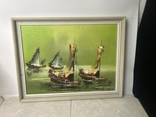 Mid Century Vintage Framed Oil