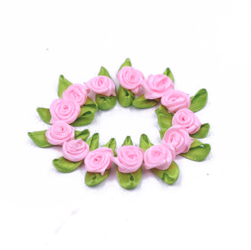 Small mini satin ribbon rose - satin,