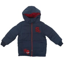 BOYS MARVEL COAT AGE 4-8 YEARS PADDED SPIDERMAN HOODED WINTER AVENGERS FLEECE