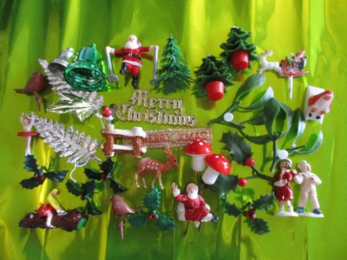Vintage christmas cake - vintage, toppers