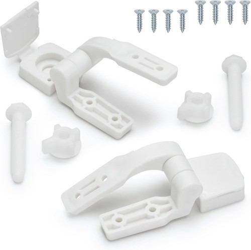 White plastic toilet seat - plastic,