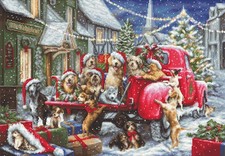 Puppies Christmas Cross Stitch
