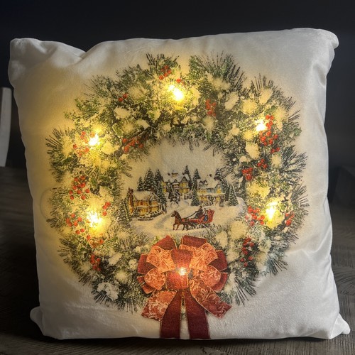 Christmas village wreath light - christmas,