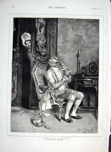 Original old antique print - original,