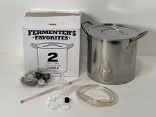 Fermenters Favorites Stainless Steel Home Brew Pot Kettle 2 Gallon plus extras