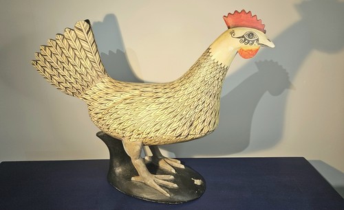 Carved wooden cockerell - carved,