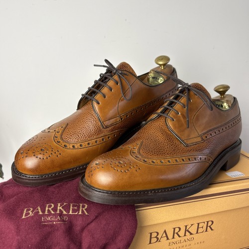 Barker cedar calf grain brogue - cedar,