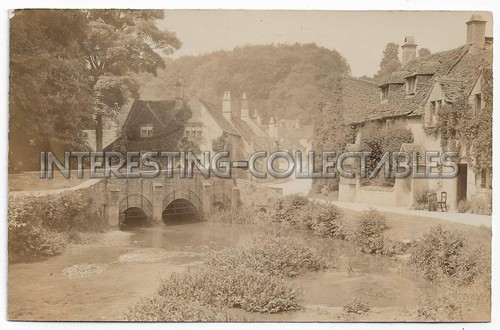 Antique postcard castle combe - antique,