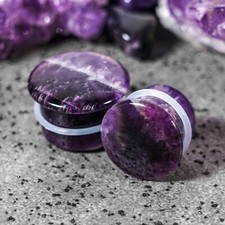 Amethyst single flare - flare, stone