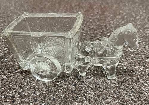 Vintage clear glass donkey - clear,