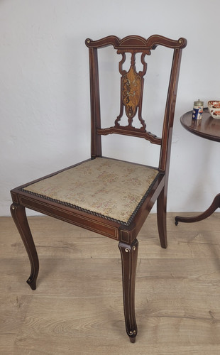 Edwardian bedroom chair inlaid - edwardian,