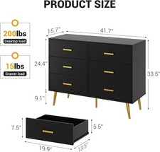 6 Drawer Dresser Modern Wooden