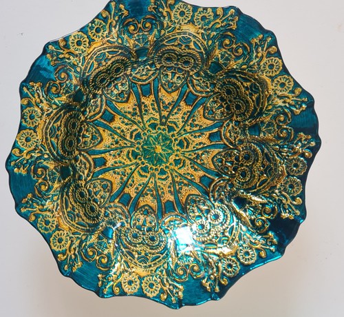Beautiful turkish glass dish - turkish,