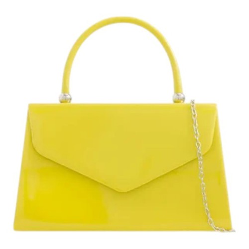 Ladies plain patent clutch bag - patent,