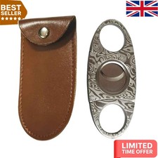 Double-Blade Damascus Steel Cigar Cutter - Effortless Cutting for Aficionados