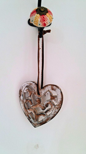 Wooden heart wall hanging - wooden,