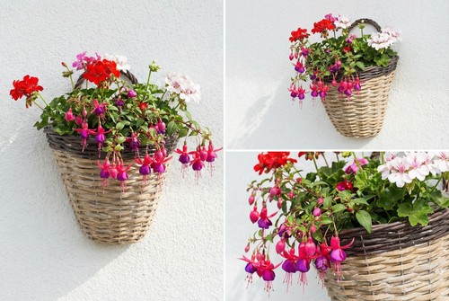 Hanging wicker basket wall - hanging,