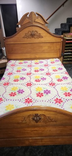 Antique walnut bed - walnut,